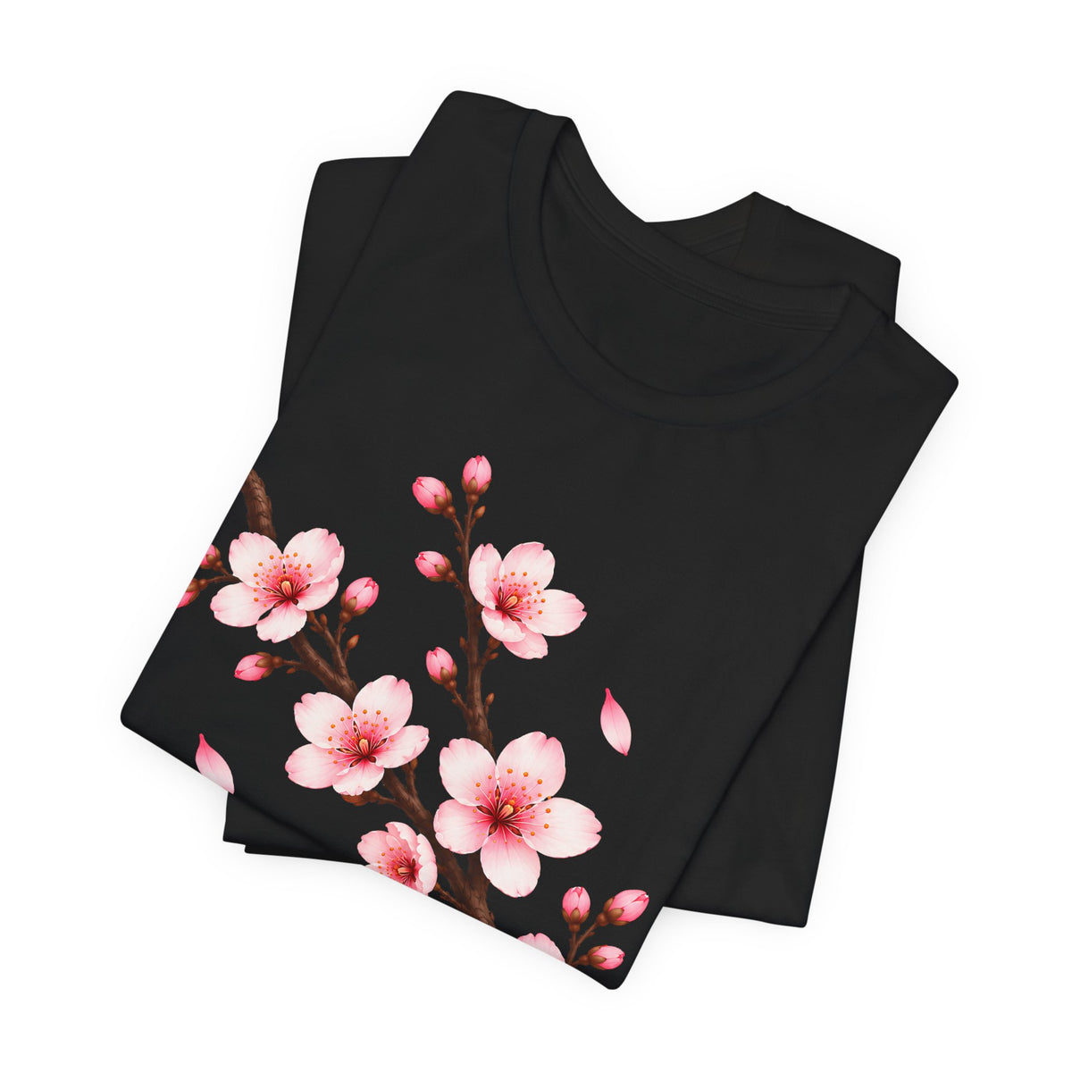 Cherry Blossom T-Shirt, Pink Sakura Branch Floral Tee - 14994