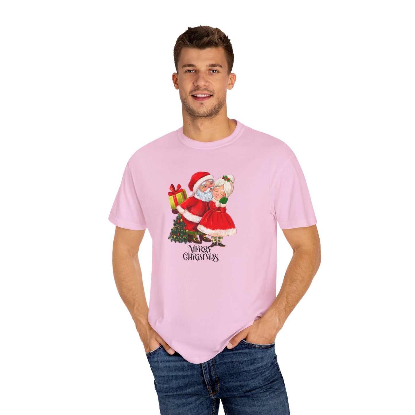 Santa & His Partner - Unisex Garment-Dyed T-shirt - 10025