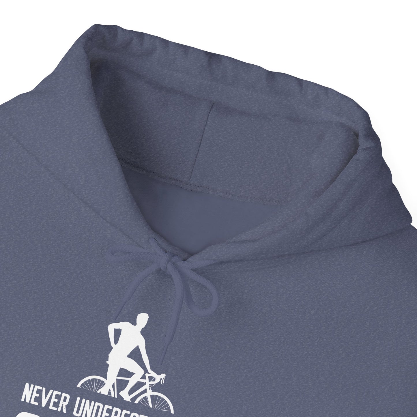 Never Underestimate An Old Guy On A Bicycle - Unisex Heavy Blend™ Hooded Sweatshirt