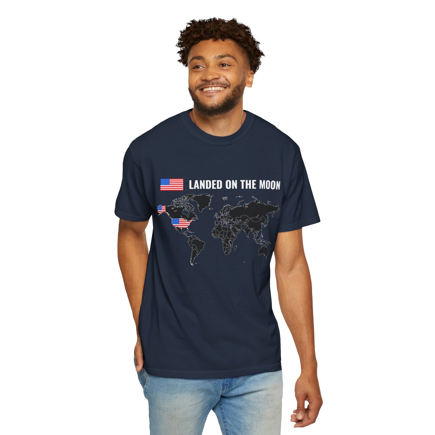 USA, Moon Landing Unisex T-Shirt | Vintage Space Vibe, July 4th - 13735
