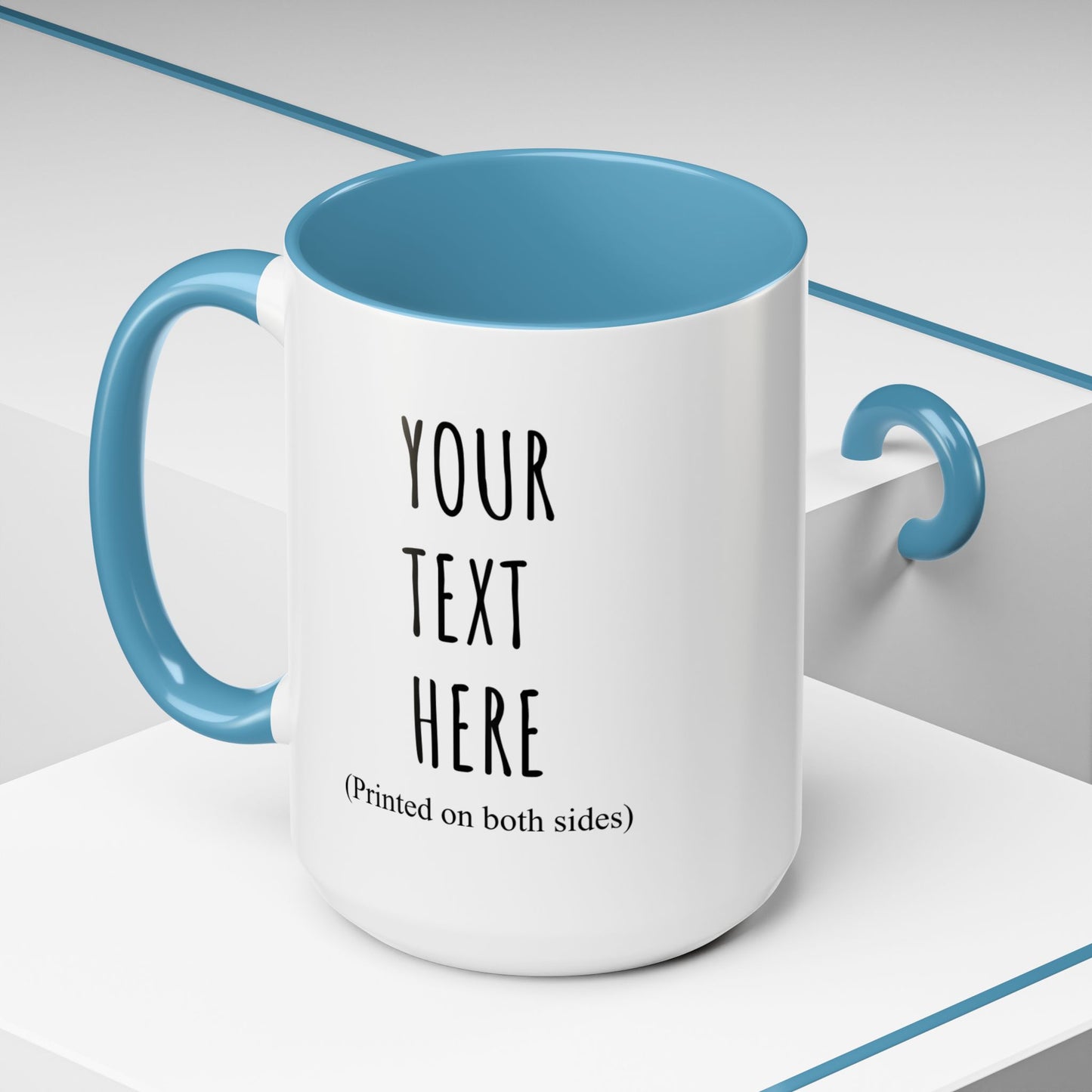 Personalized Accent Coffee Mug – Custom Text Printed Both Sides (11oz & 15oz) - 14676