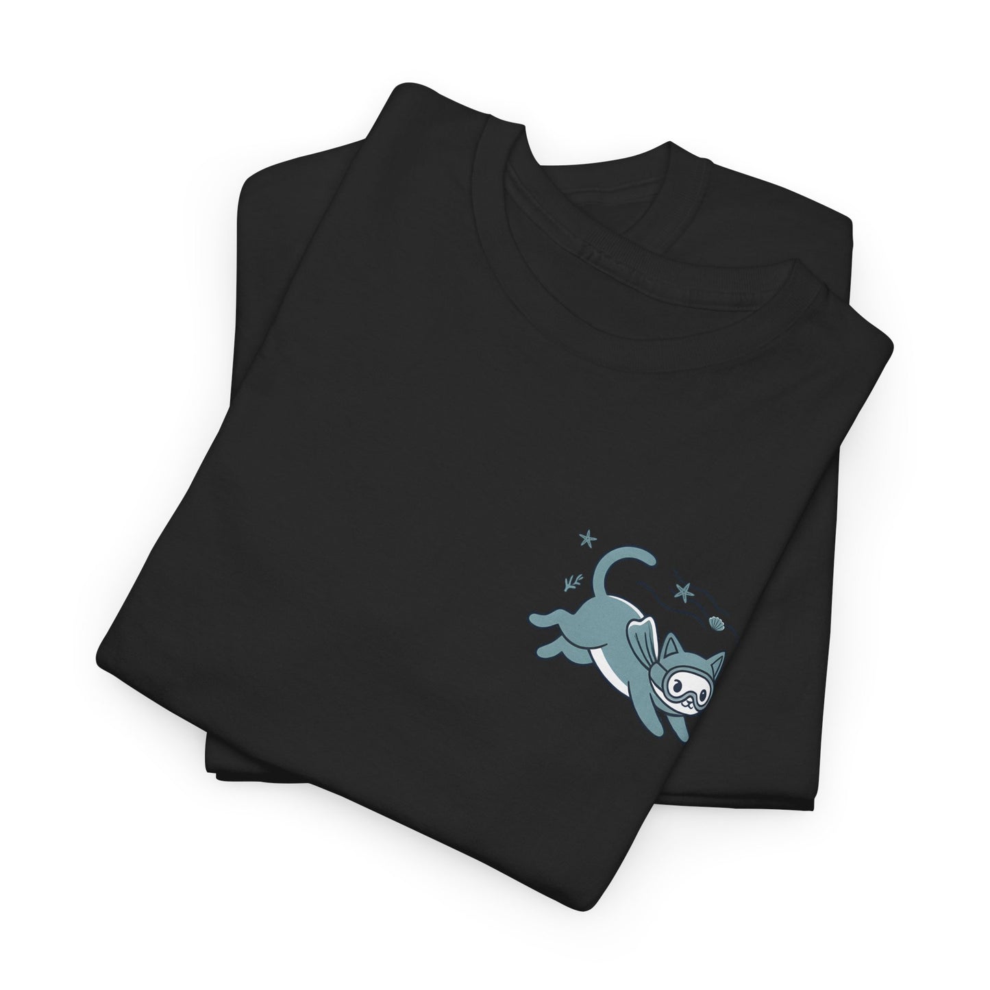 Sea Cats T-Shirt — Cute Underwater Cat Graphic Tee, Ocean Cat Lover Gift - 14869
