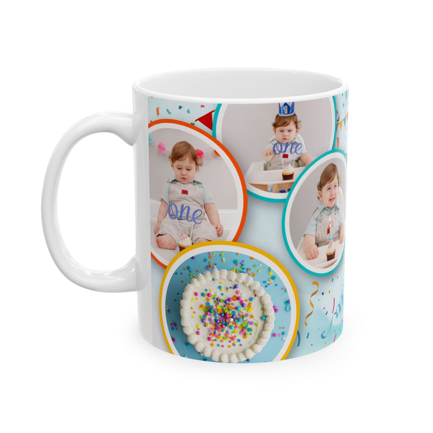 Personalized Birthday Mug, Custom Celebration Cup for Kids, 1st Birthday Gift, Party Favor, Photo Mug - 13996
