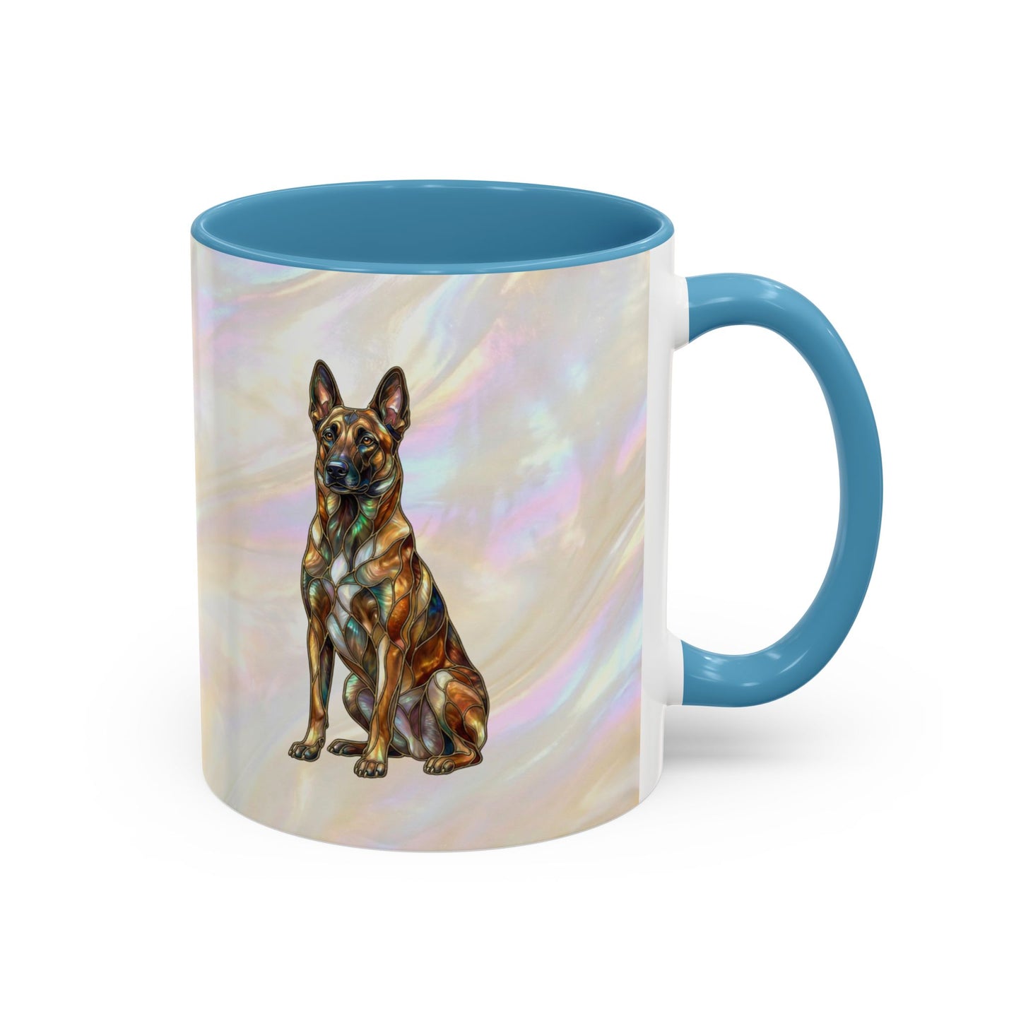 Belgian Malinois Accent Coffee Mug - Stained Glass Design 11oz & 15oz - 14616