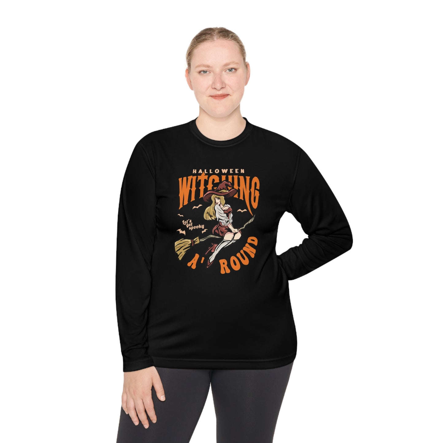 Halloween Witching, Let's Get Spooky Around - Unisex Lightweight Long Sleeve Tee