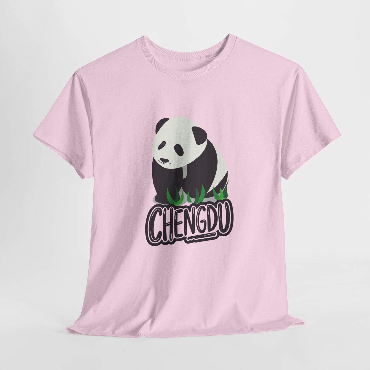 Chengdu Panda Unisex Heavy Cotton Tee - Cozy and Fun Graphic Tee for Animal Lovers - 12206
