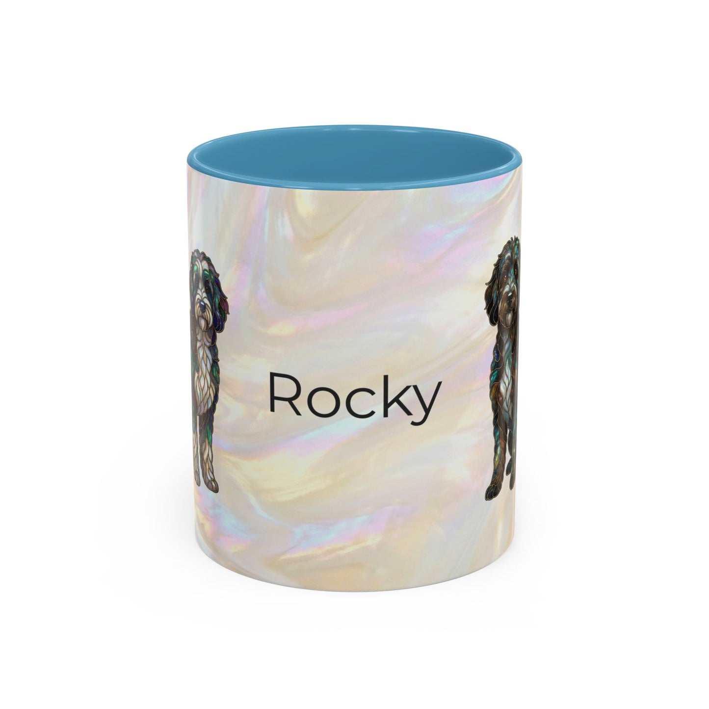 Portuguese Water Dog Accent Coffee Mug — Stained Glass Design (11/15oz) - 14655