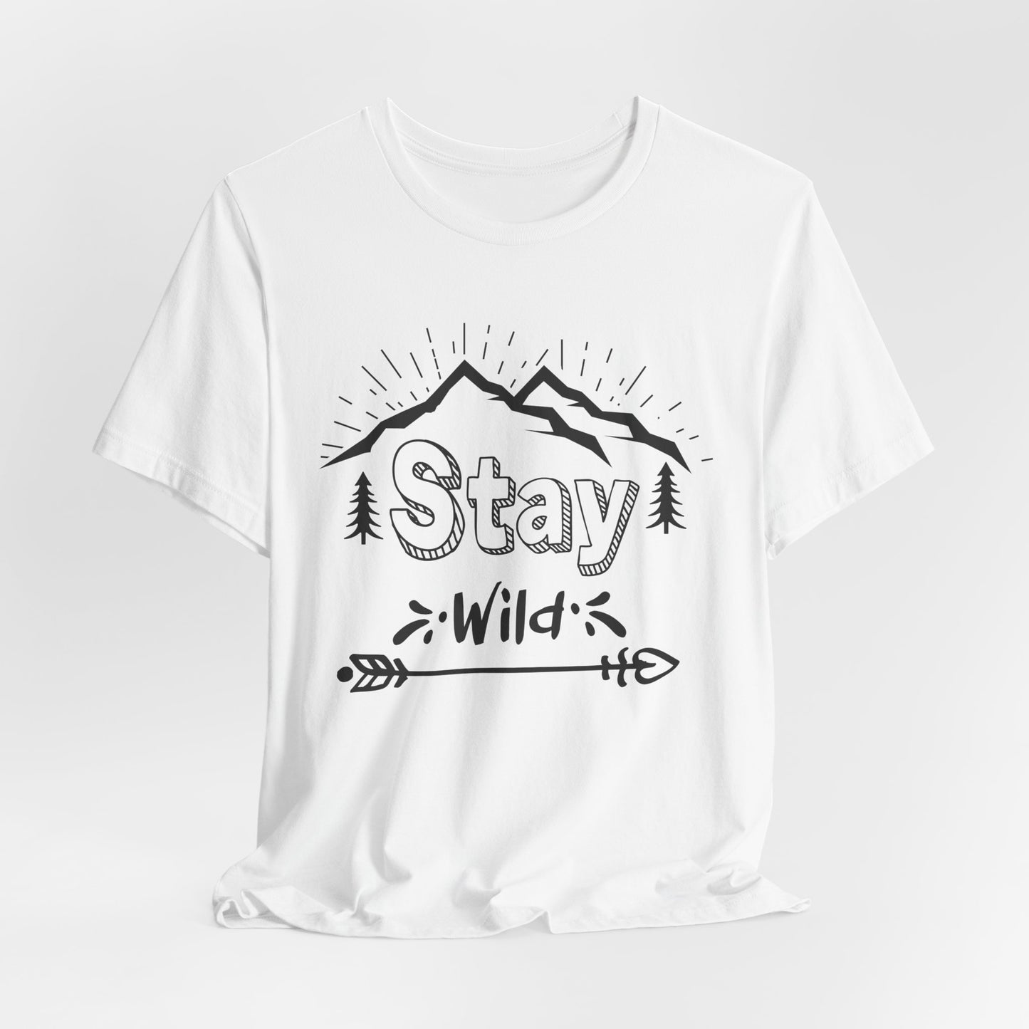 Camping: Stay Wild - Unisex Jersey Short Sleeve Tee - 12589
