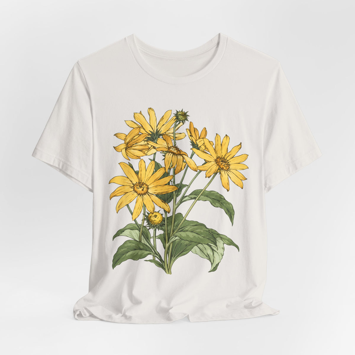Yellow Daisy Botanical T-Shirt, Vintage Floral Garden Tee - 14503