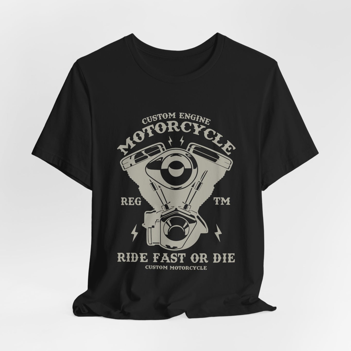 Custom Engine Motorcycle - Unisex Jersey Short Sleeve Tee