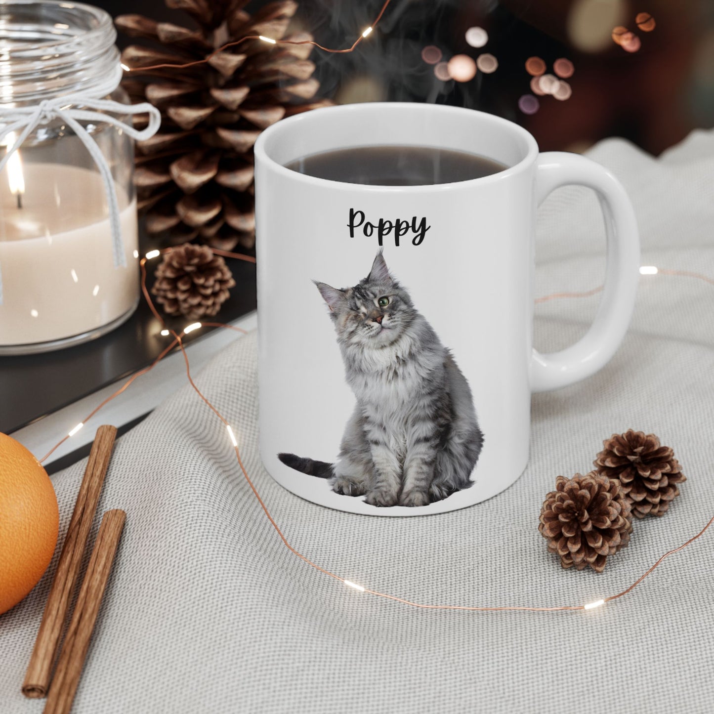 Personalised Cat Ceramic Mug - Perfect Gift for Cat Lovers, Unique Coffee Cup, Pet Owner Present, Animal Enthusiast Merchandise - 14206