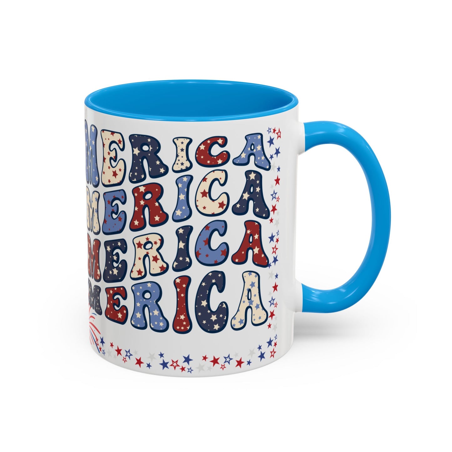 July 4, Red & Blue, Colorful Mugs, 11oz - 10590