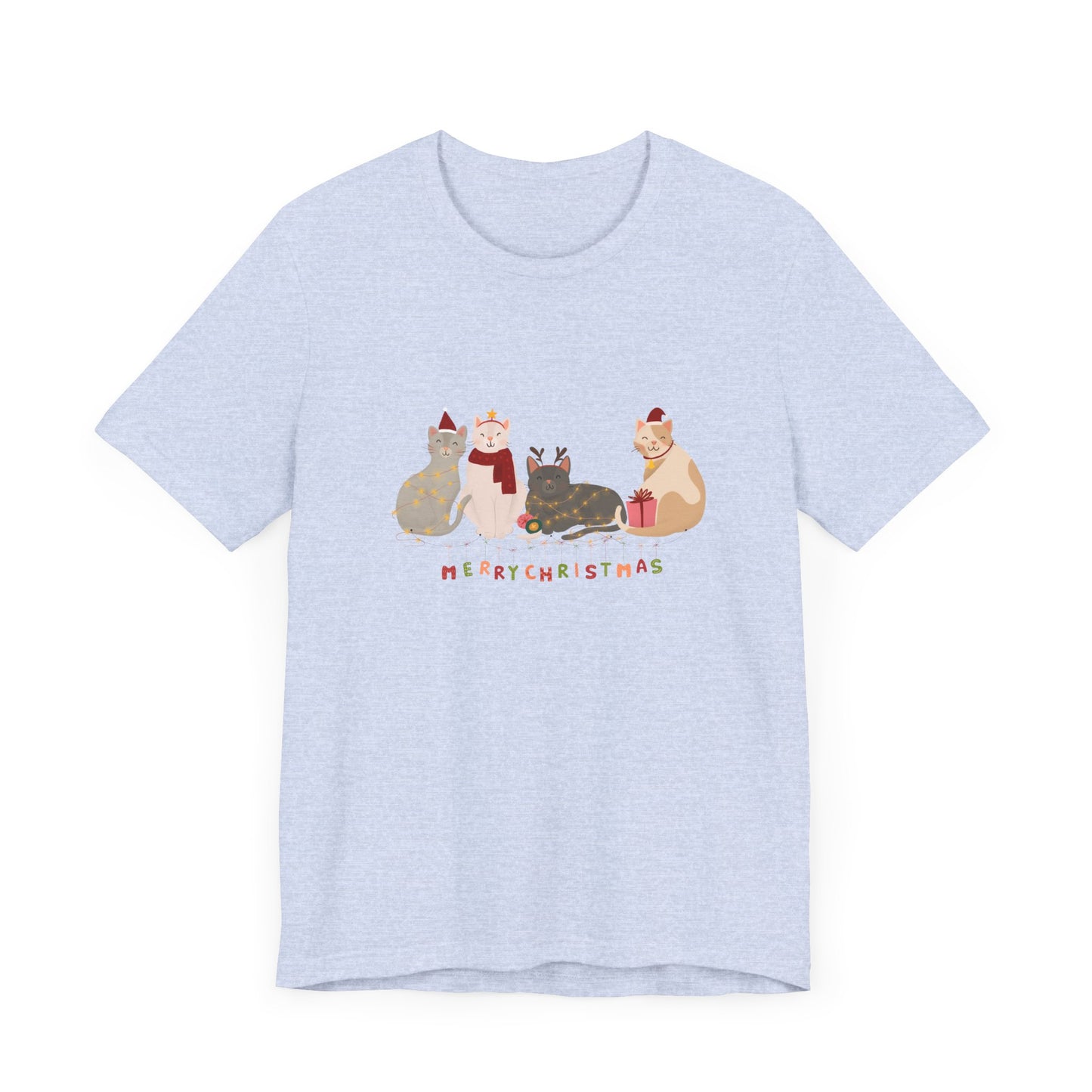 Cats, Merry Christmas - Unisex Jersey Short Sleeve Tee - 10283