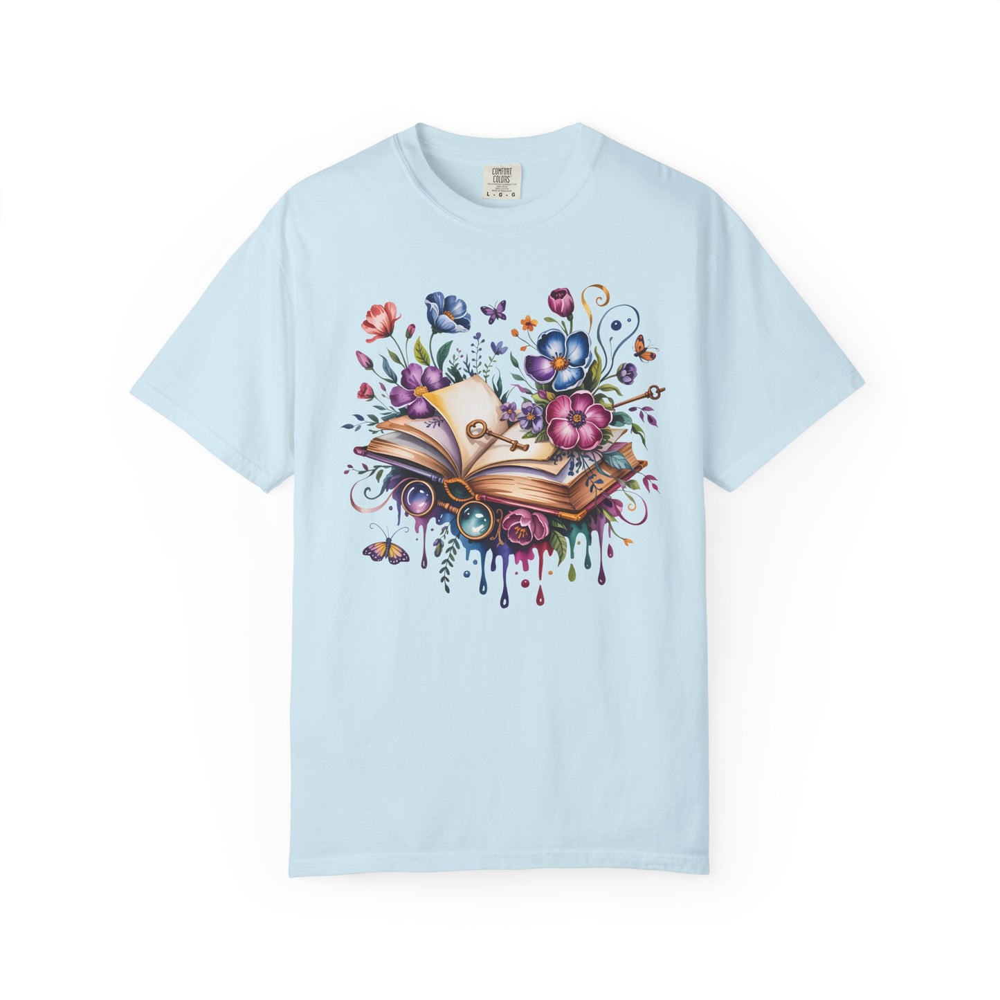 Magic Book Floral T-Shirt – Colorful Open Book & Flowers, Book Lover Gift Tee - 14830