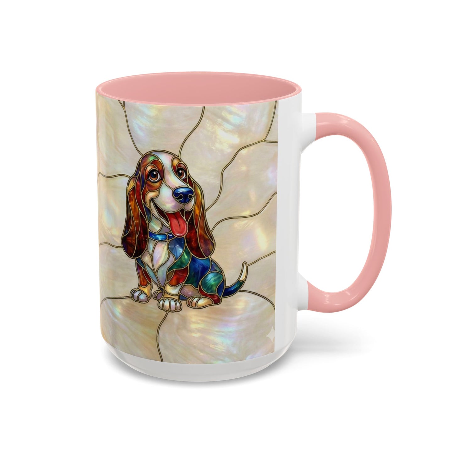 Basset Hound Stained Glass Accent Coffee Mug (11/15oz) - 14520