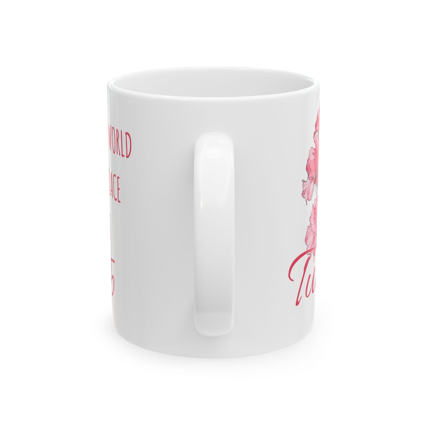 Happy Birthday Ceramic Mug, August Born, Birh Flower Gladiolus, 11oz & 15oz Sizes - 14211