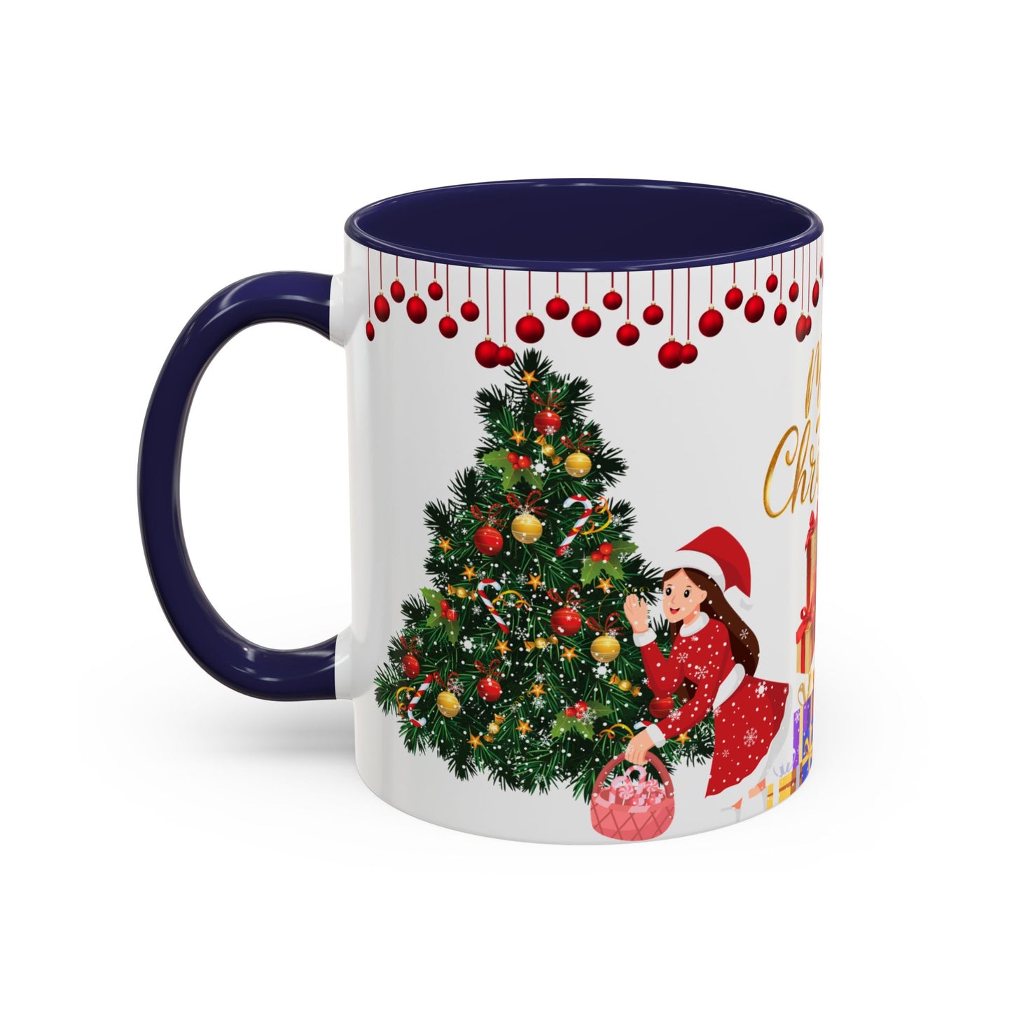 Merry Christmas - Accent Coffee Mug (11, 15oz)