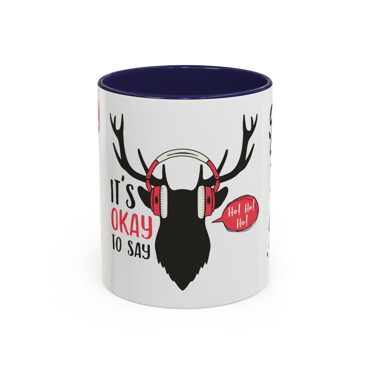 It's Ok To Say Ho Ho! - Accent Coffee Mug (11, 15oz)