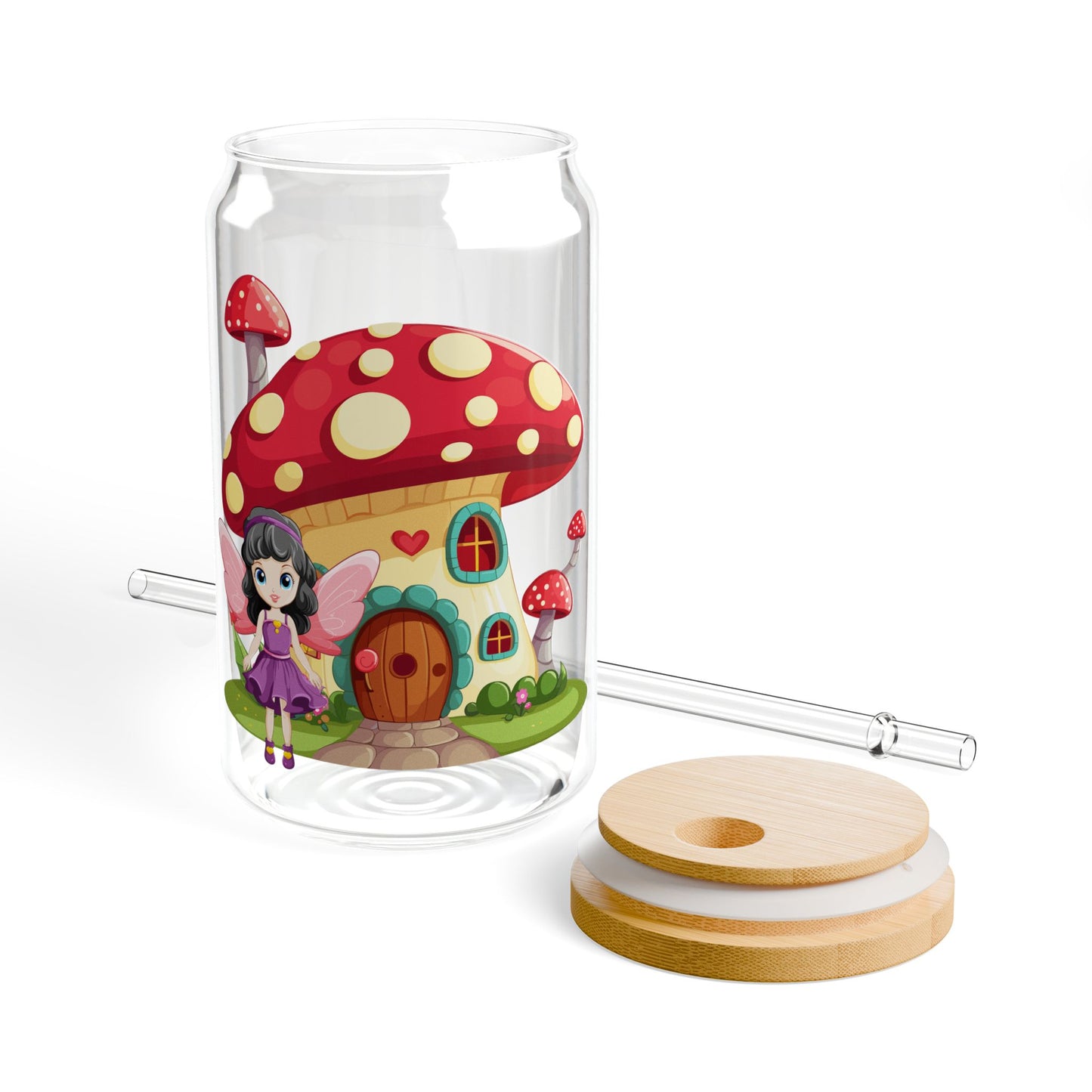 Fairy Mushroom House - Sipper Glass, 16oz