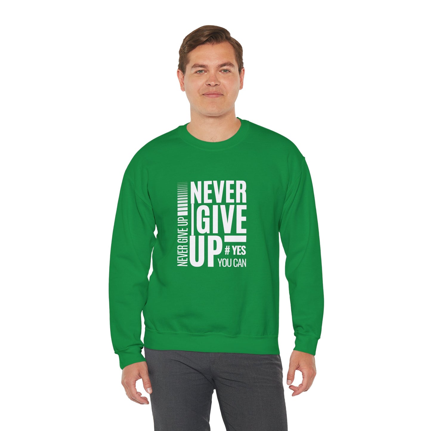 Never Give Up, Yes You Can - Unisex Heavy Blend™ Crewneck Sweatshirt