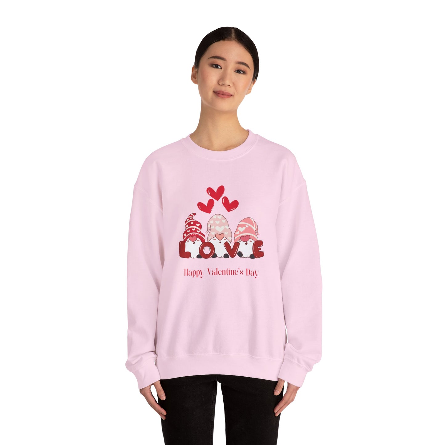Gnomes, Love, Happy Valentine's Day - Unisex Heavy Blend™ Crewneck Sweatshirt - 11350