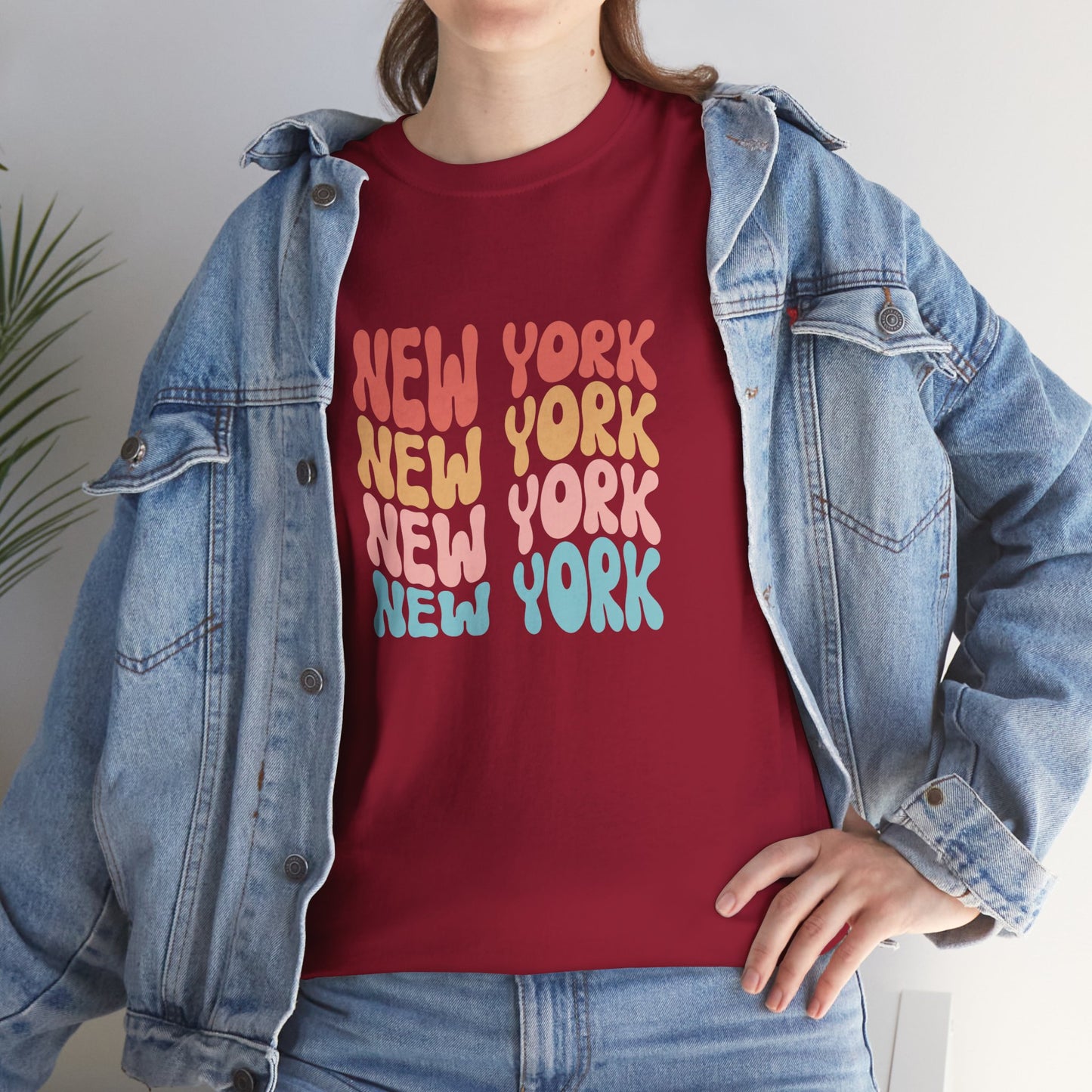 Retro New York Unisex Heavy Cotton Tee - Casual Streetwear Style - 12003