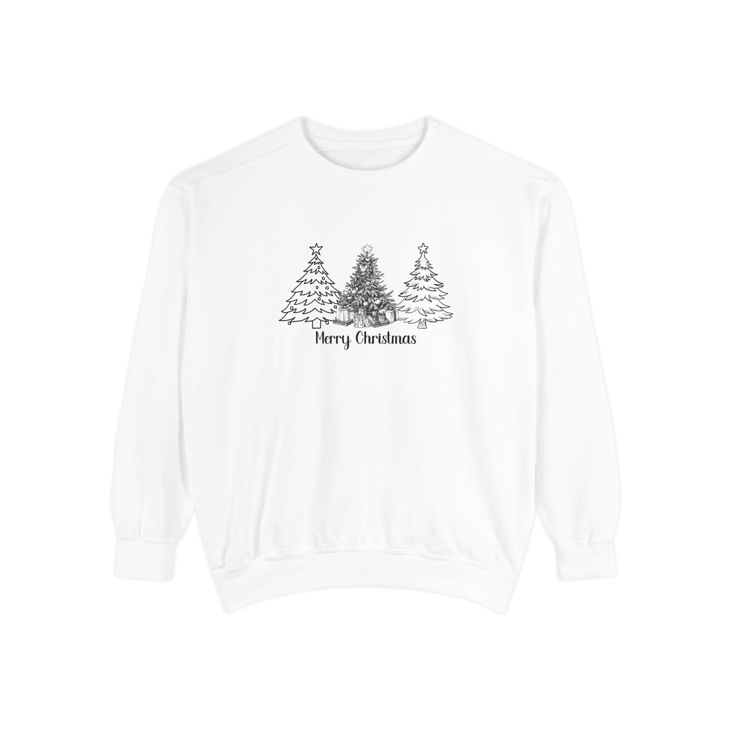 Merry Christmas, Trees - Unisex Garment-Dyed Sweatshirt - 10097