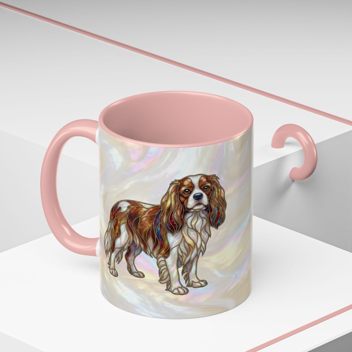Cavalier King Charles Accent Coffee Mug -Stained Glass Style (11/15oz) - 14624