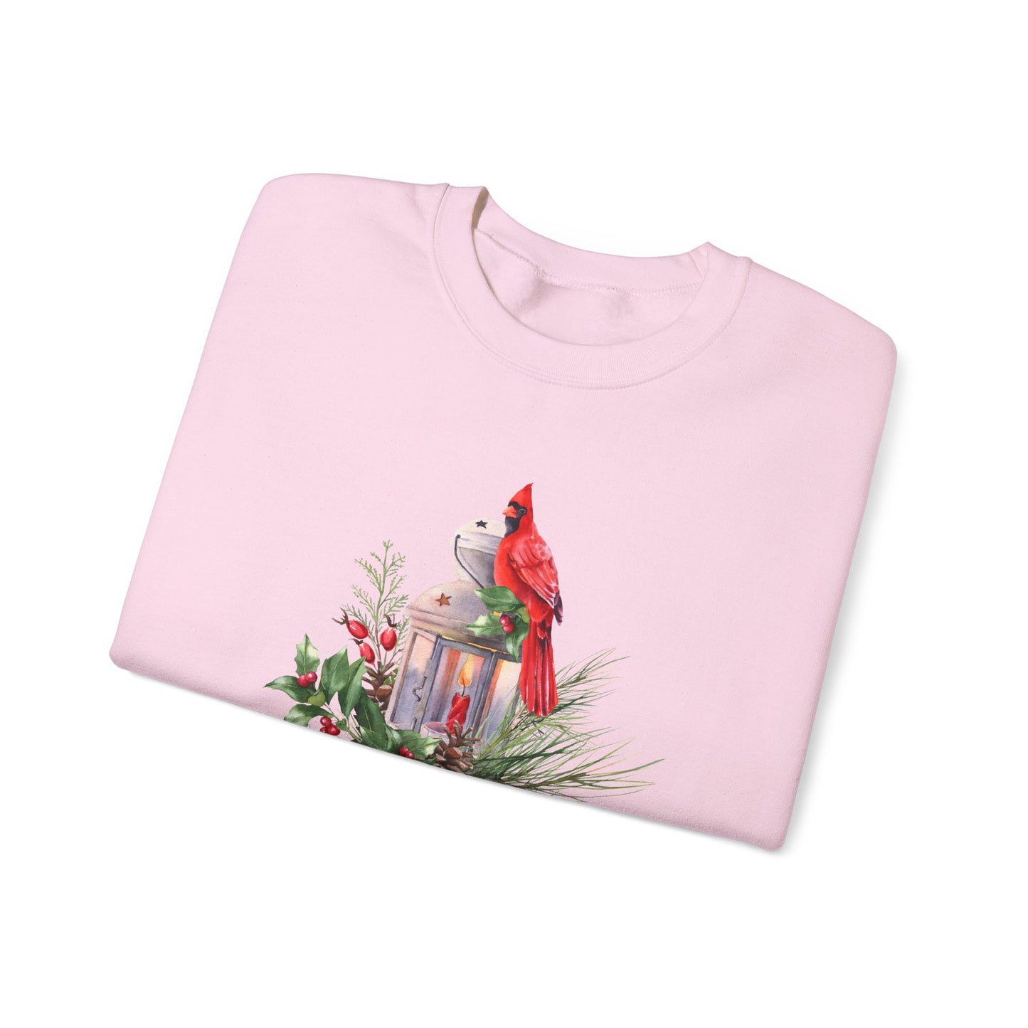 Cardinal Bird, Vintage Lantern, Winter Floral - Unisex Heavy Blend™ Crewneck Sweatshirt - 10370