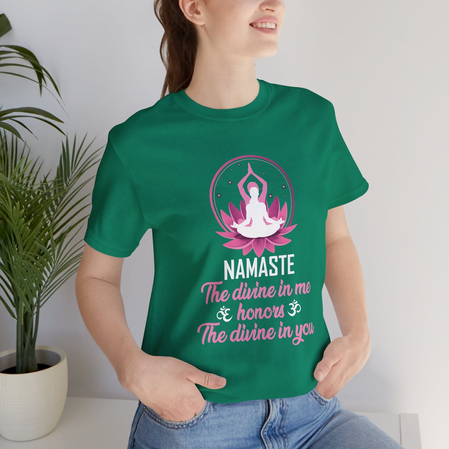 Yoga: Namaste, The Divine In Me & Honor, The Divine In You - Unisex Jersey Short Sleeve Tee - 12535