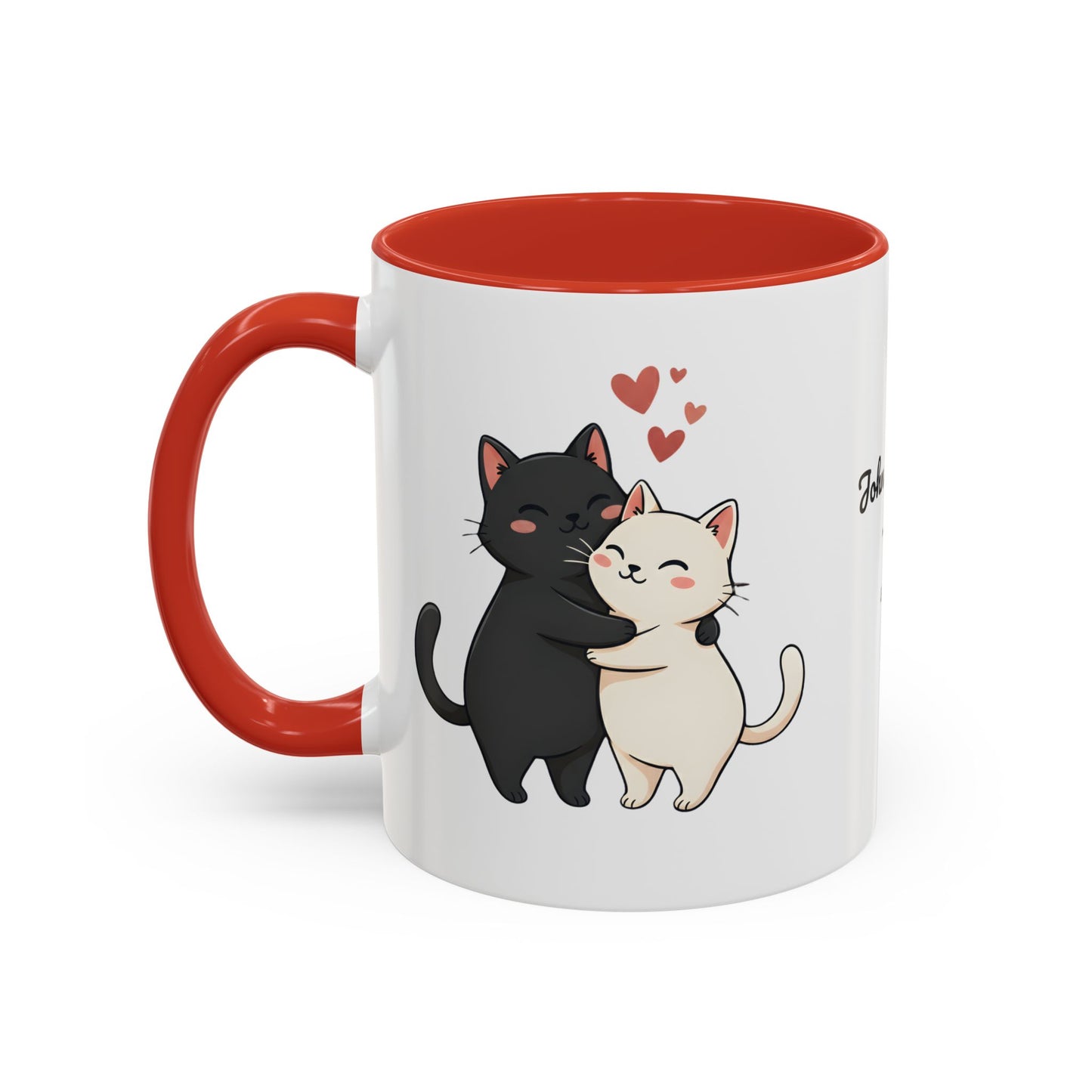 Cute Cats Personalized Mug — Custom Names & Established Date | Couple Valentine Gift (11oz / 15oz) - 14752