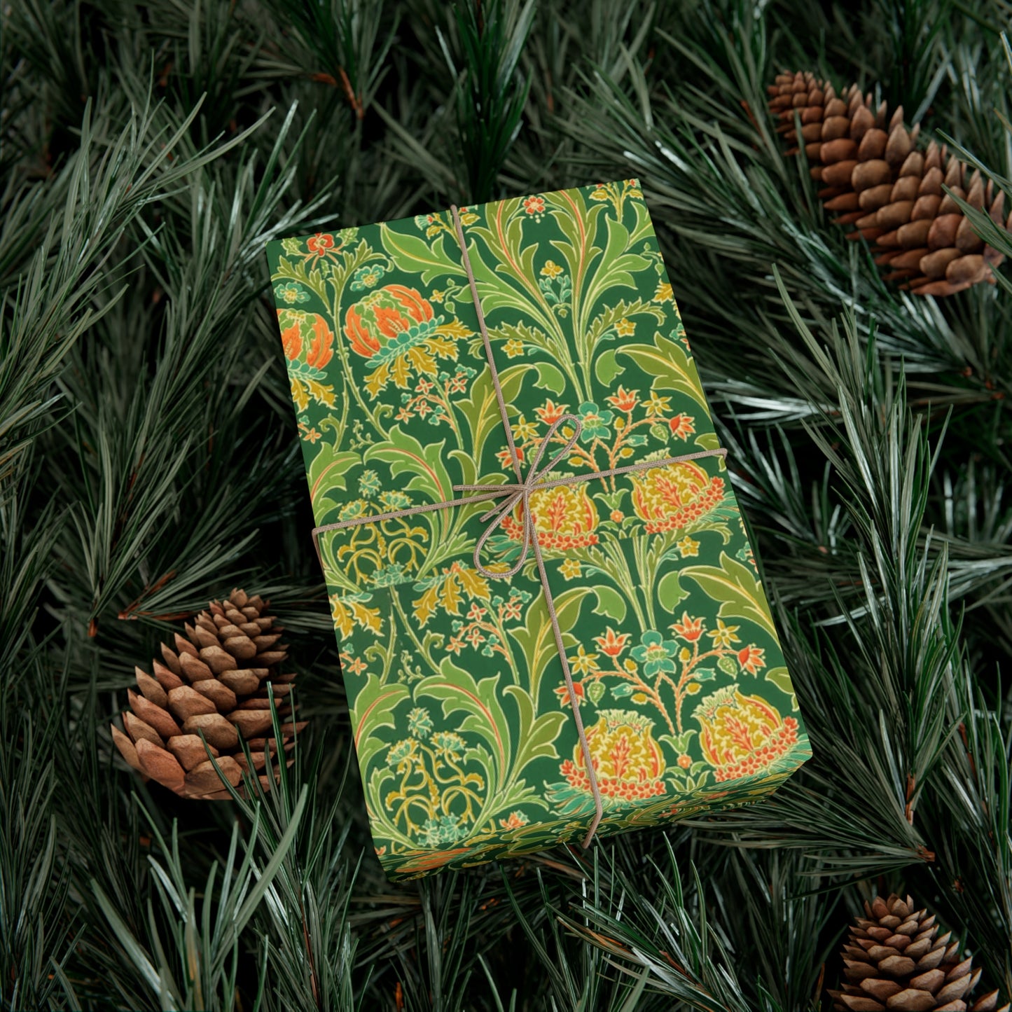 Vintage Green Flower Pattern - Gift Wrap Papers - 10295