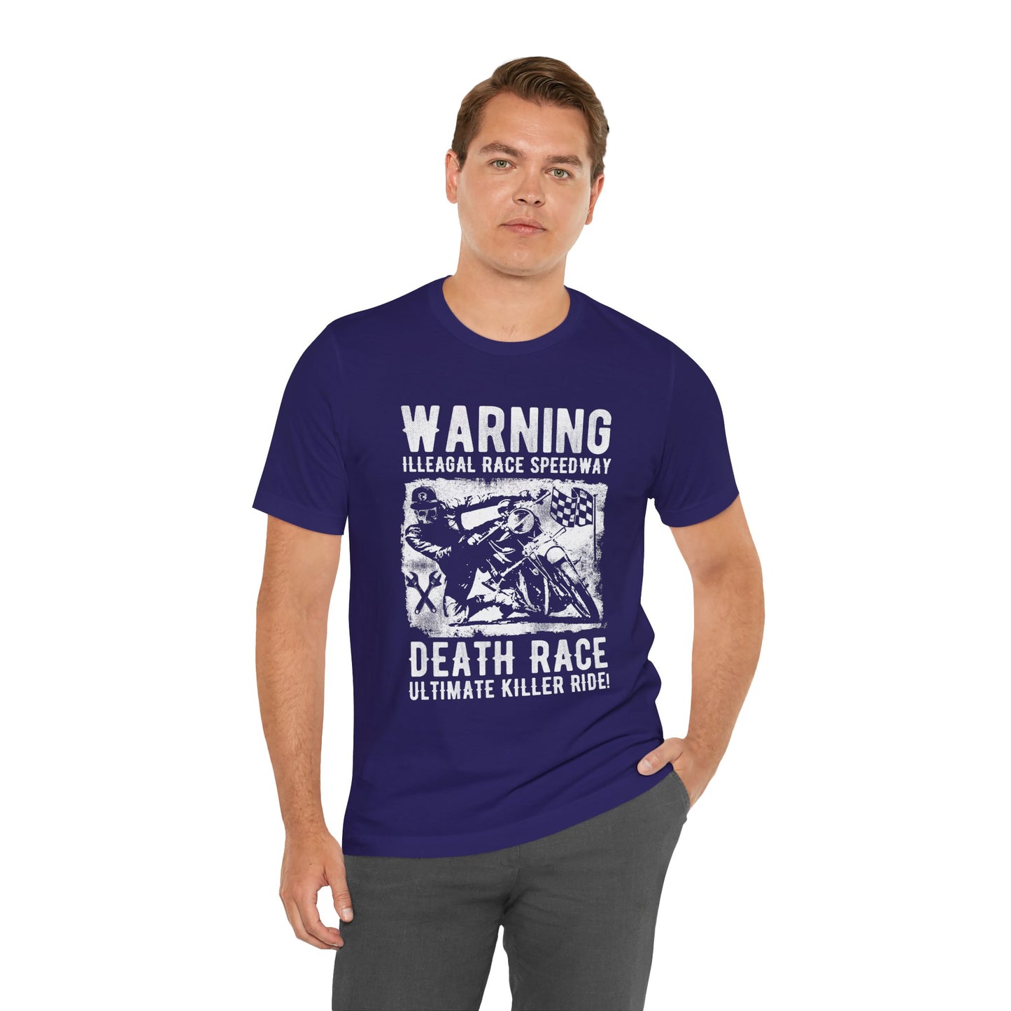 Warning: Illegal Race Speedway- Unisex Jersey Short Sleeve Tee - 13406