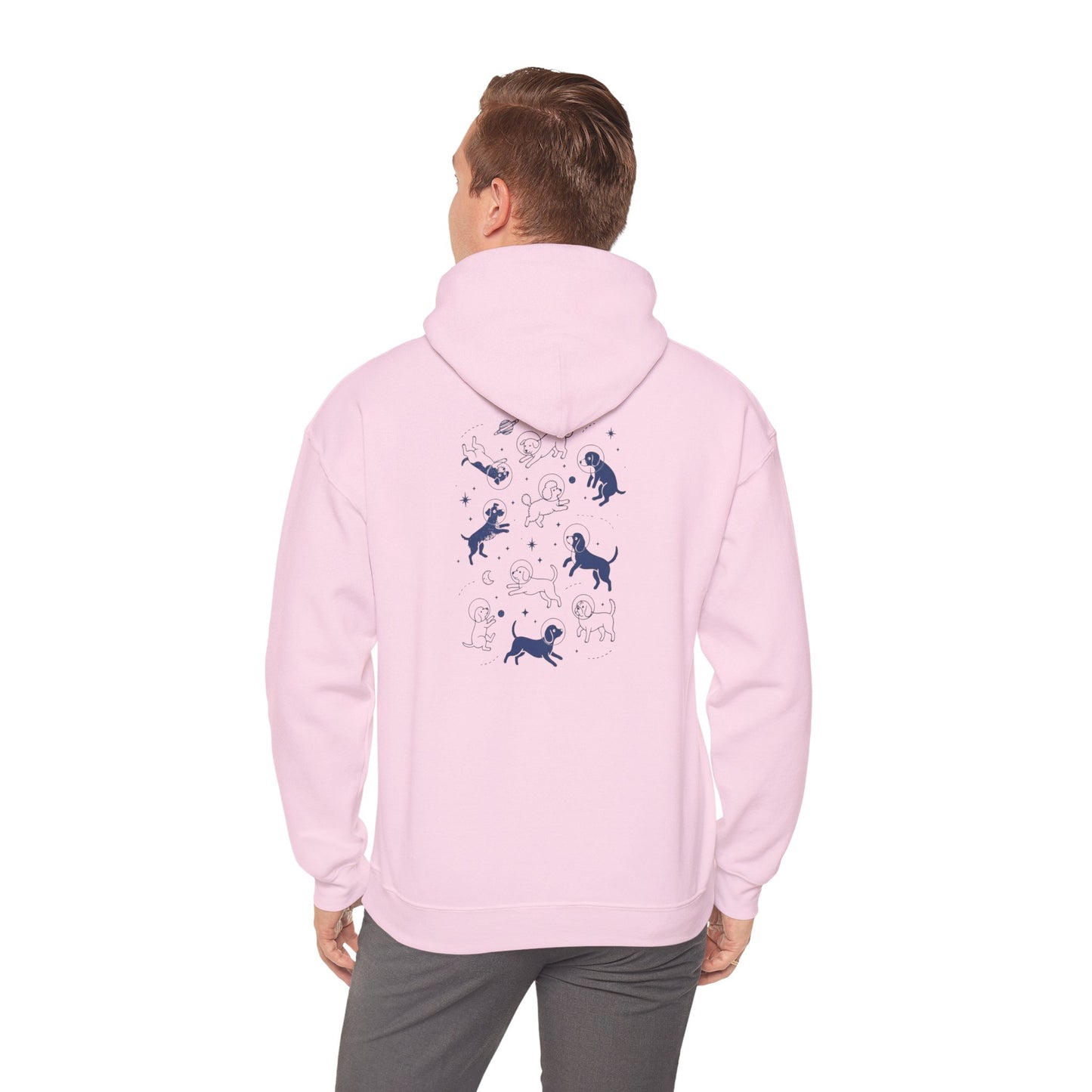 Dog in Space Hoodie – Space Puppy Graphic Hooded Sweatshirt, Unisex Heavy Blend™ - 14679
