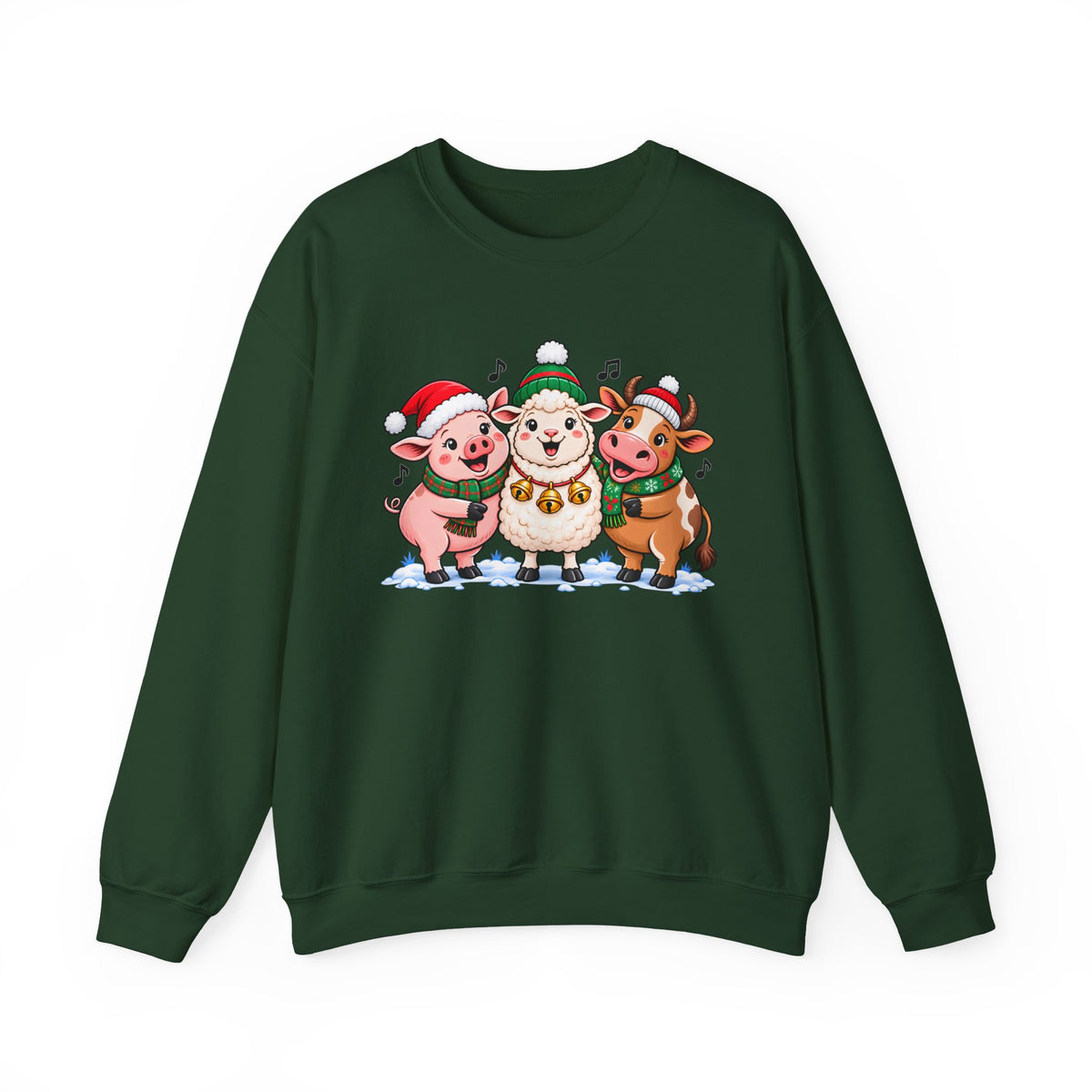 Christmas Farm Animal Friends Sweatshirt, Cute Holiday Crewneck - 14560