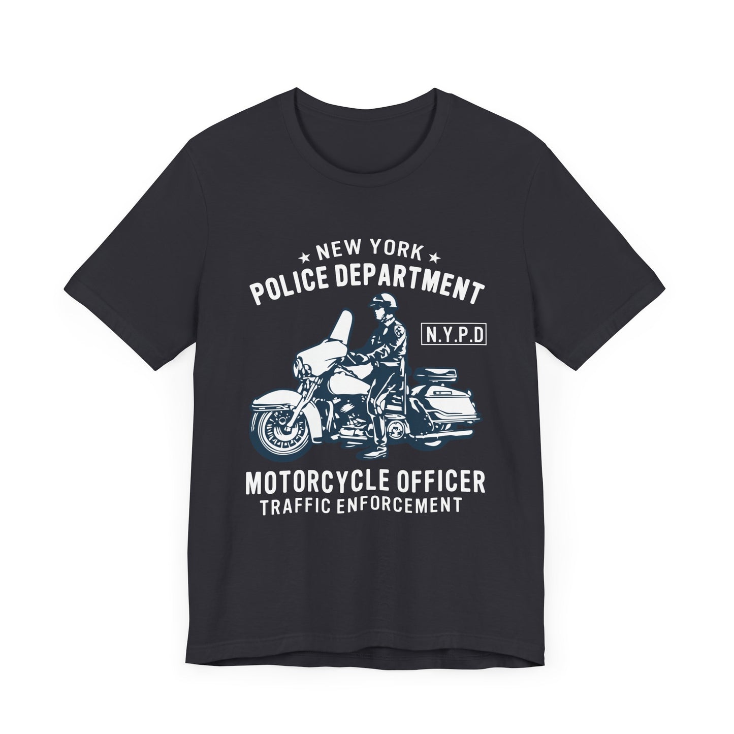 NY Police Department, Motorcycle Officer - Unisex Jersey Short Sleeve Tee - 13252