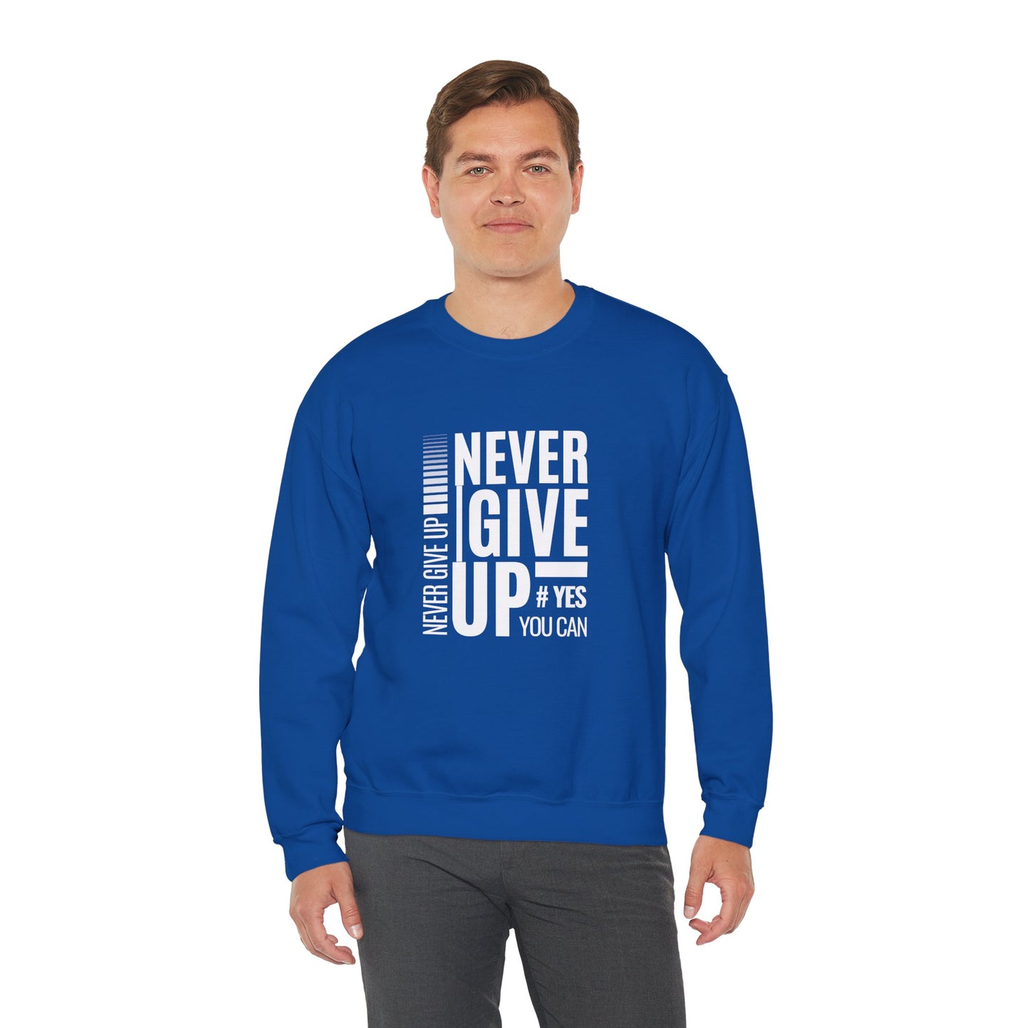 Never Give Up, Yes You Can - Unisex Heavy Blend™ Crewneck Sweatshirt