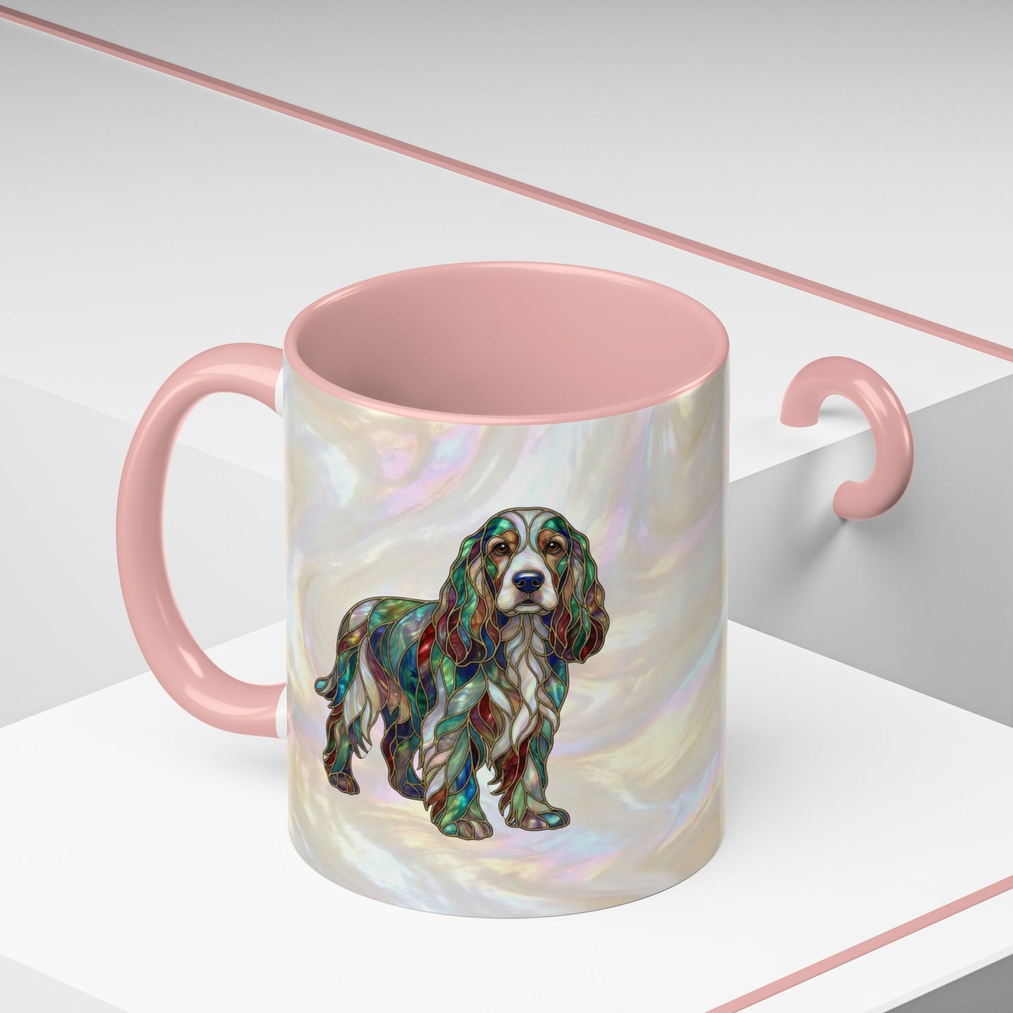 Cocker Spaniel Accent Coffee Mug -Stained Glass Style (11/15oz) - 14626