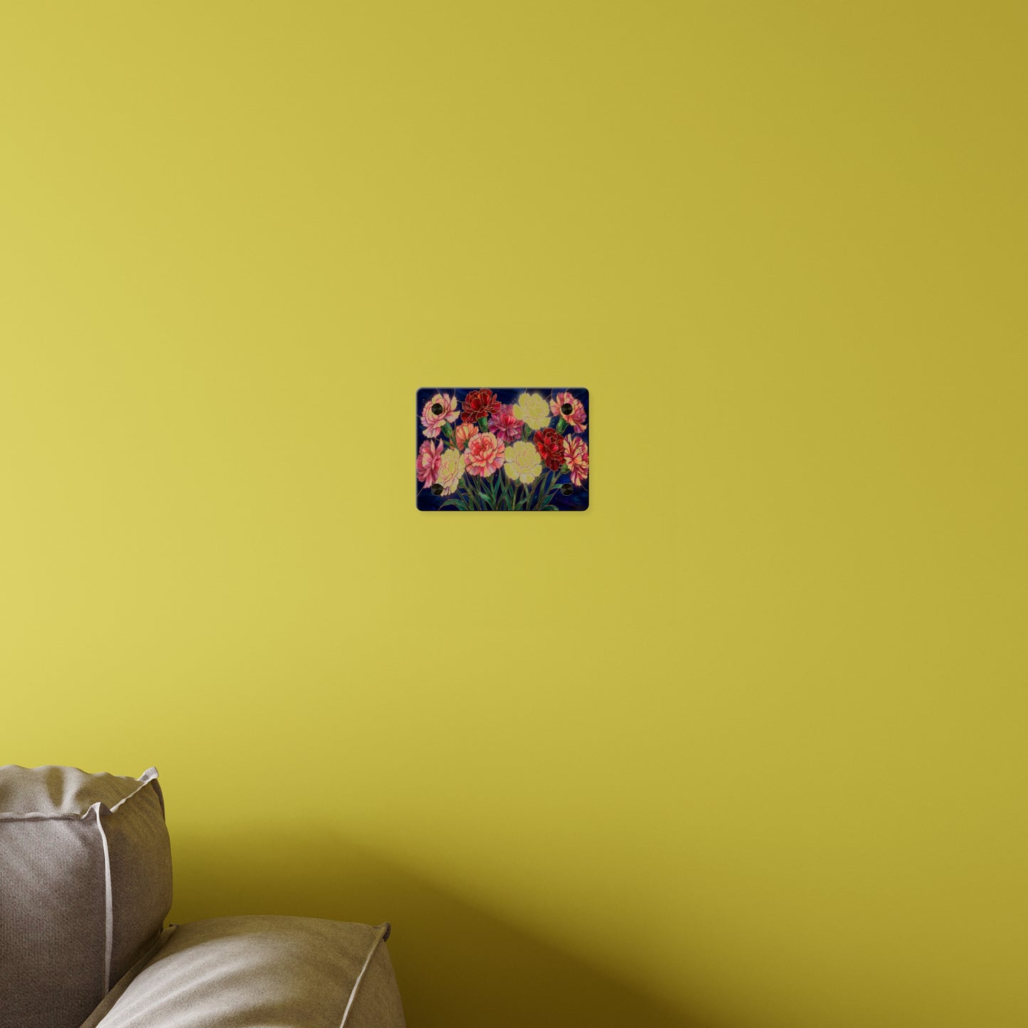 Carnation Bouquet Acrylic Wall Art Panel — Floral Home Décor - 14599