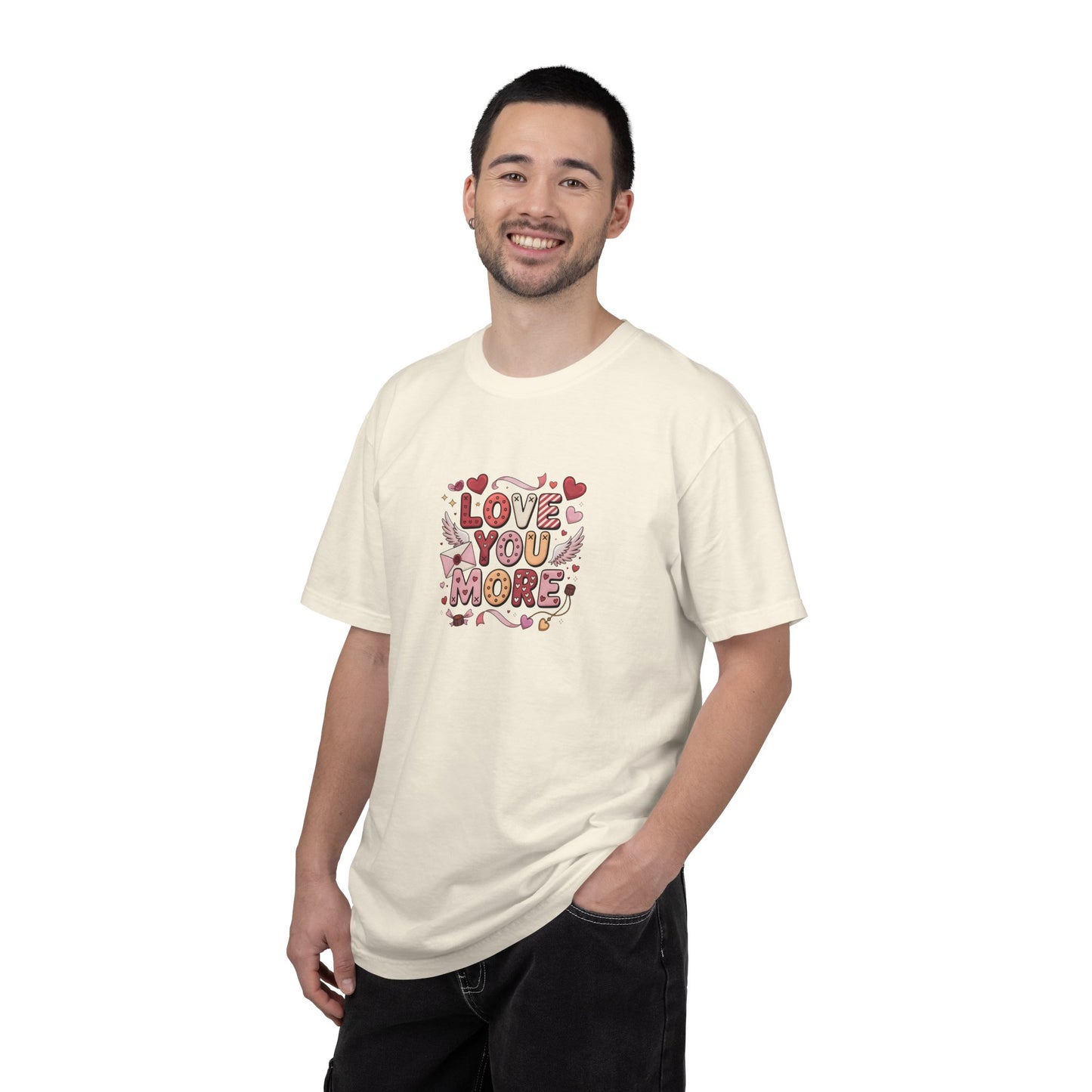 Love You More – Cute Valentine Graphic T-Shirt  - 14740