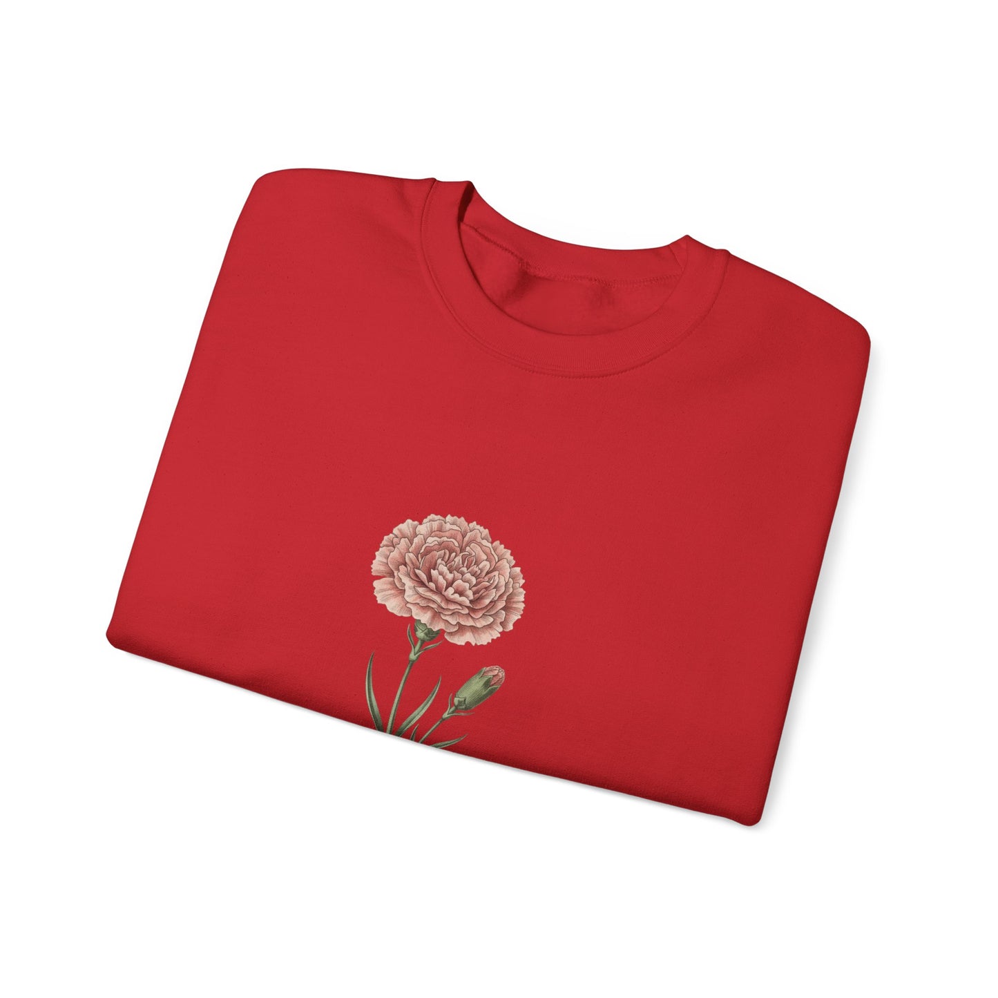 January Carnation Crewneck Sweatshirt — Customizable - 14673