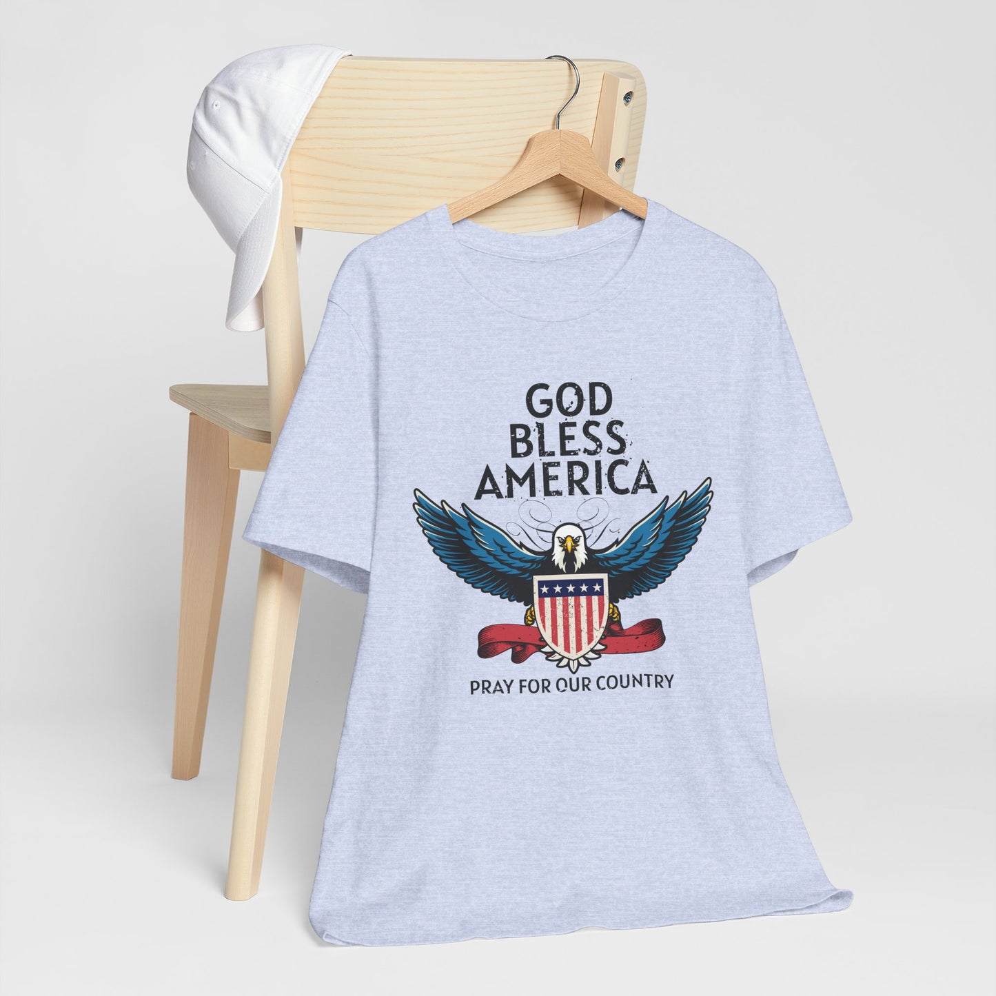 God Bless America Unisex Tee | Patriotic Shirt, American Eagle Design, Casual Wear, Independence Day, Gifts for Veterans - 13786