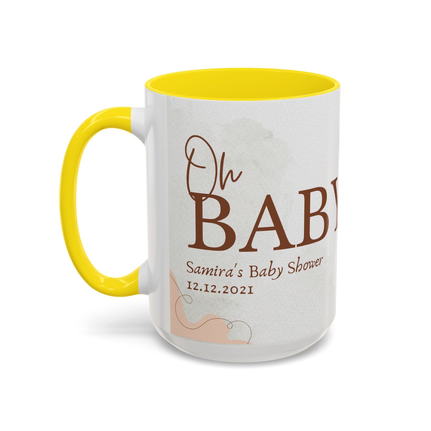 Oh Baby, Samira's Baby Shower, Customizable - Accent Coffee Mug (11, 15oz) - 10882