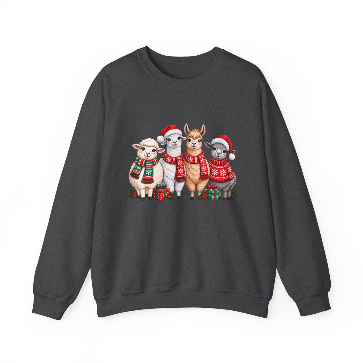Festive Christmas Animal Friends Sweatshirt, Cute Sheep & Alpaca Holiday Crewneck - 14553