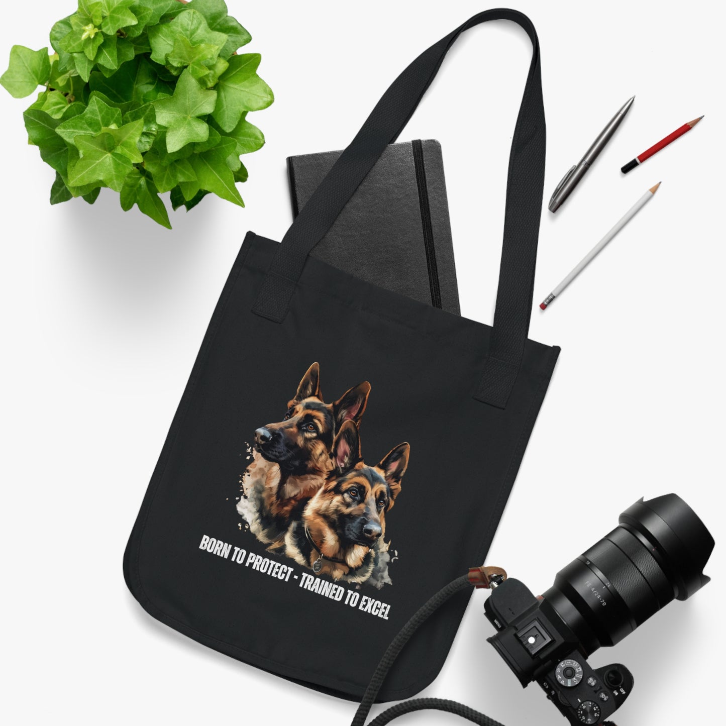 German Shepherds: Born to Protect - Organic Canvas Tote Bag - 10505