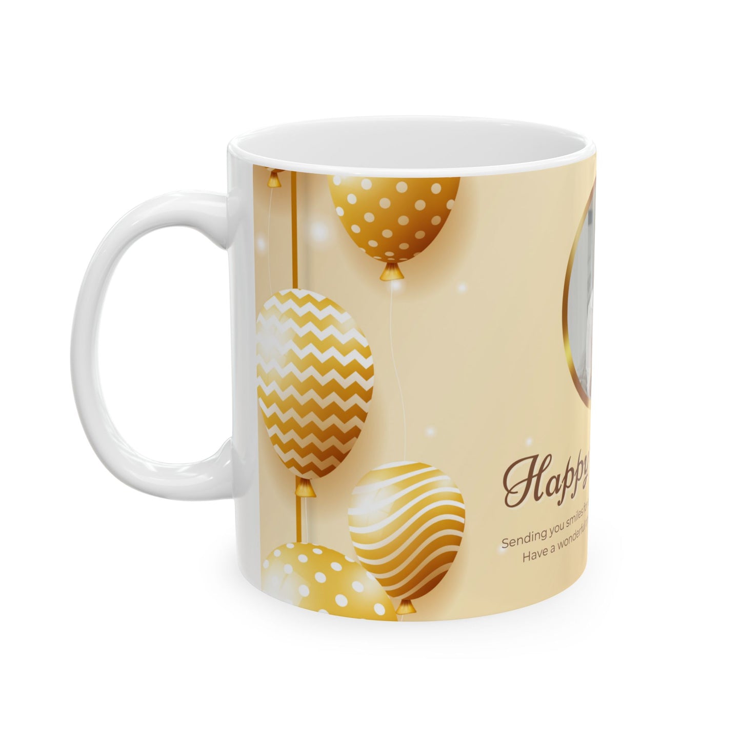 Happy Birthday Ceramic Mug, Customized Birthday Gift, Celebration Mug, Unique Birthday Present, Festive Coffee Cup - 13981