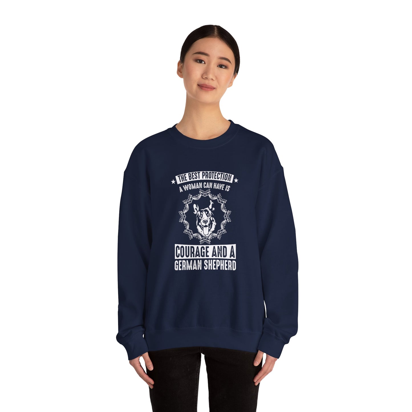 The Best Protection, German Shepherd  - Unisex Heavy Blend™ Crewneck Sweatshirt