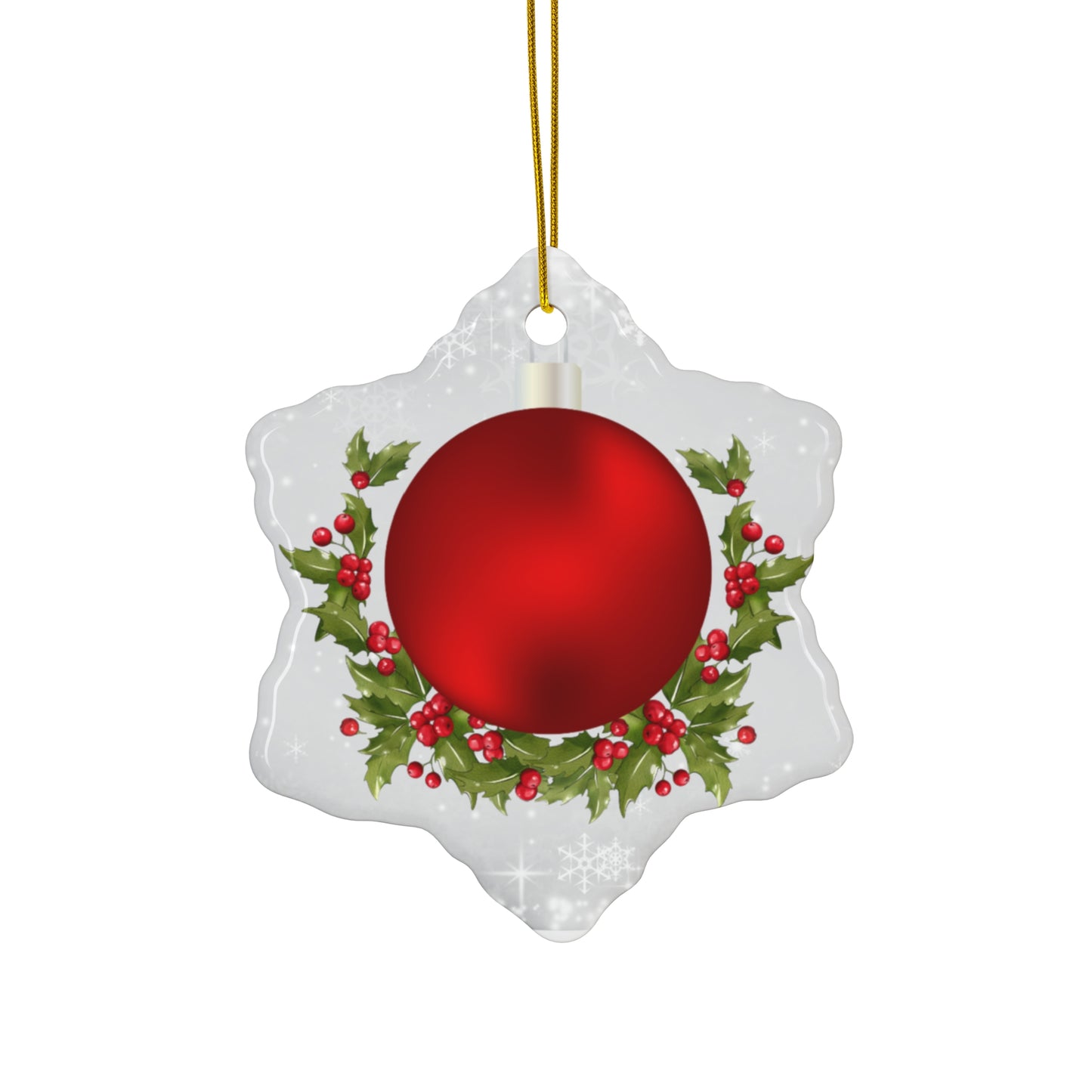 Berry Red - Ceramic Ornament, 4 Shapes