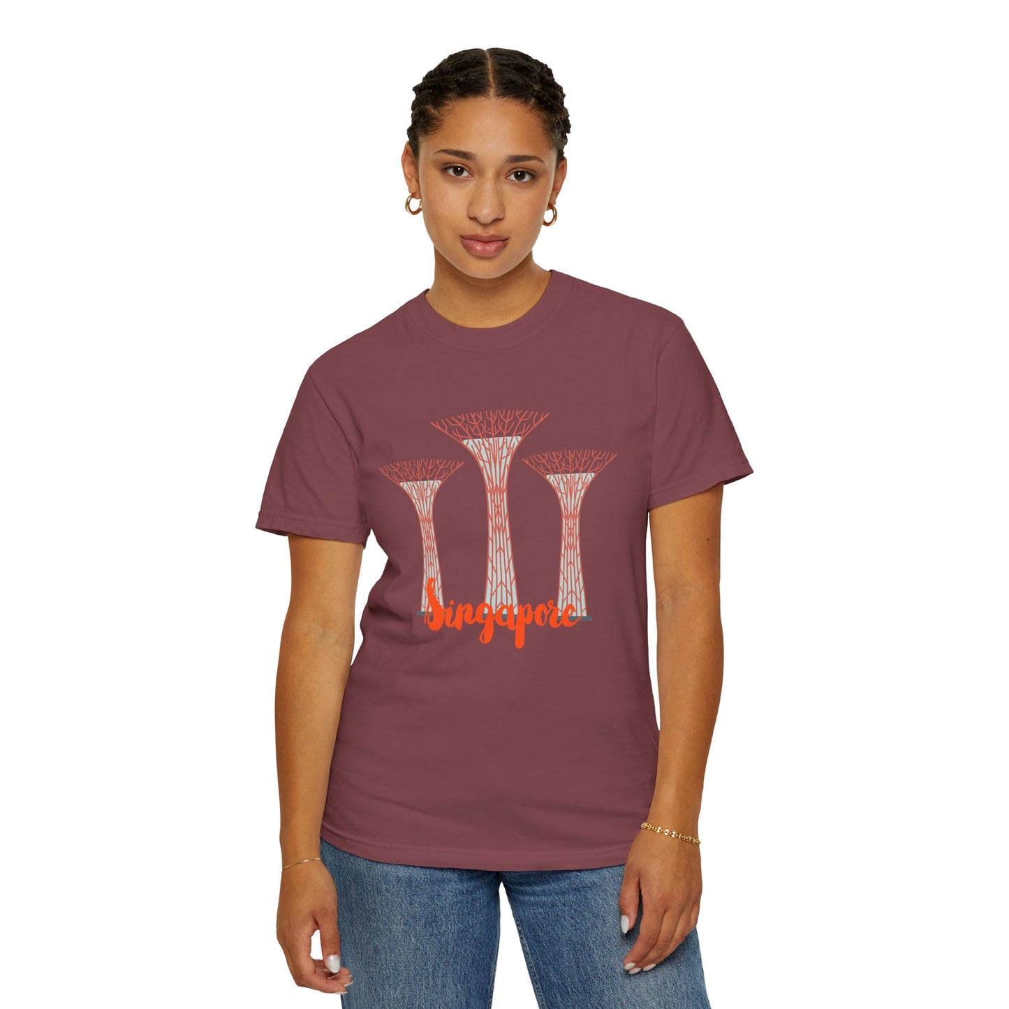 SingaporeT-Shirt - Casual Unisex Garment-Dyed Tee - 12085
