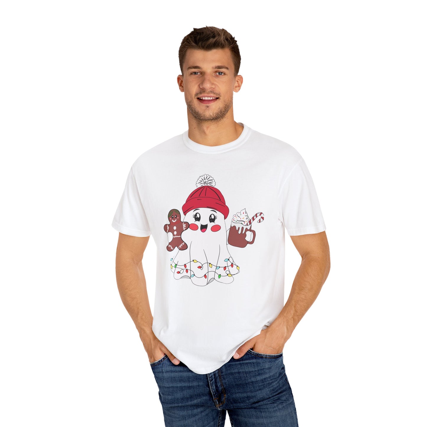 Christmas Ghost - Unisex Garment-Dyed T-shirt - 10408